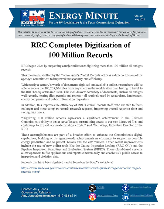 RRC Energy Minute Vol 67 0526