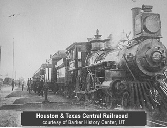 A locomotive of the Houston and Texas Central Railraoad-Barker History Center, UT